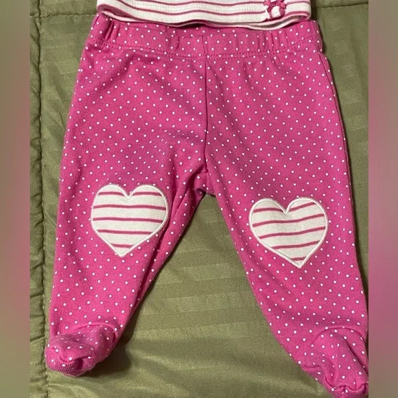 Carter’s NB Girl Pants & Top Outfit ~ NWOT ~ 2 available (for twins) - Picture 3 of 6